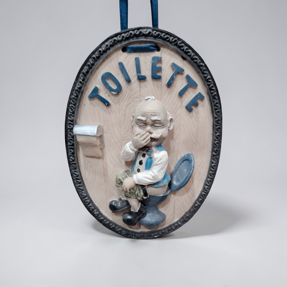 Vintage Ceramic Toilette Wall Plaques - Picture 4 of 7